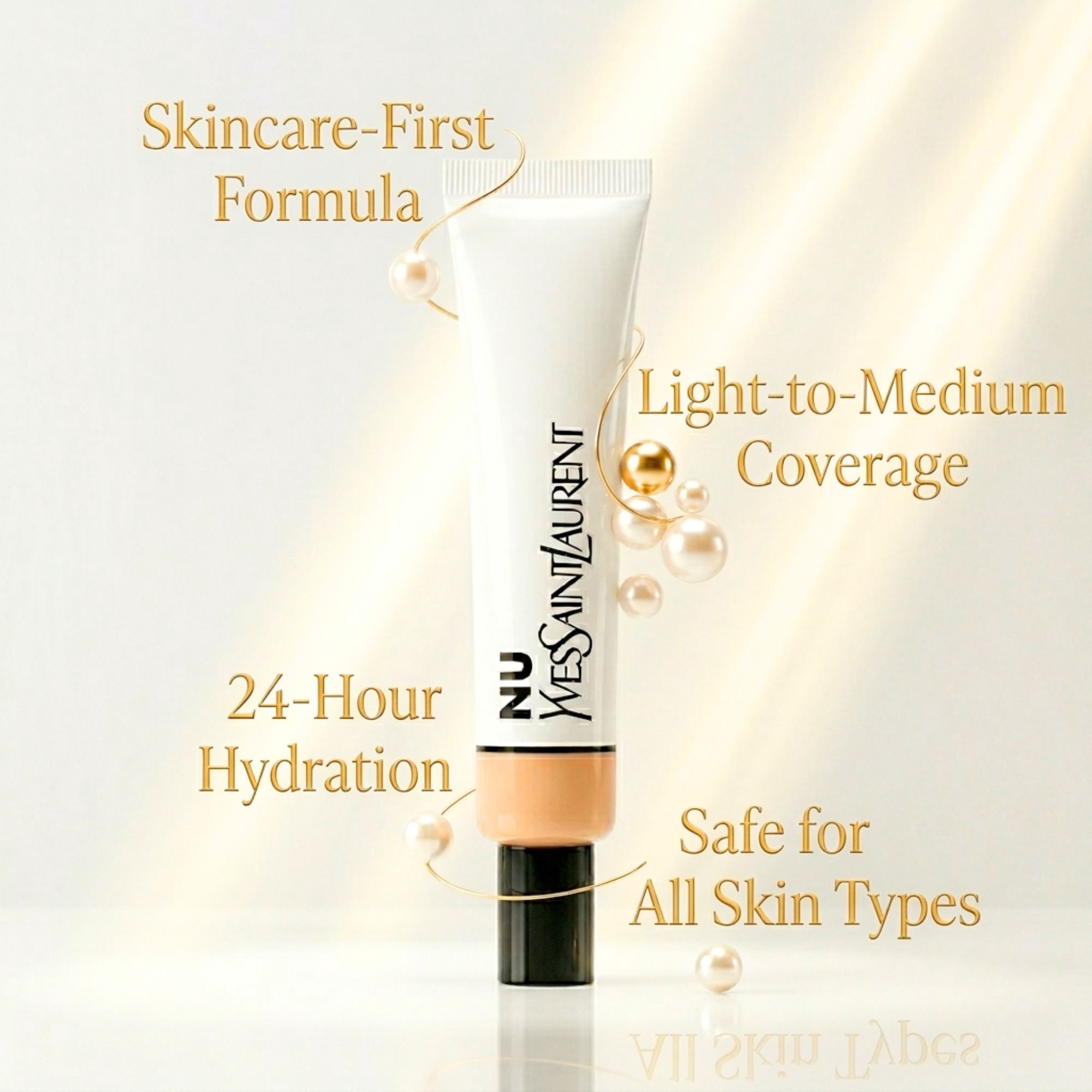 Yves Saint Laurent Nu Bare Look Skin Tint Foundation, NU 7, Lightweight Radiant Finish, 1 fl oz