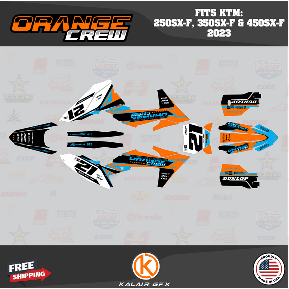 Kalair GFX Graphics Kit for KTM Motorcross 4-Stroke 250SX-F, 350SX-F, and 450SX-F (2023) Og-crew Series