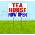 thumbnail image 1 of Tea House Now Open (18" x 24") Yard Sign, Includes Metal Step Stake, 1 of 6