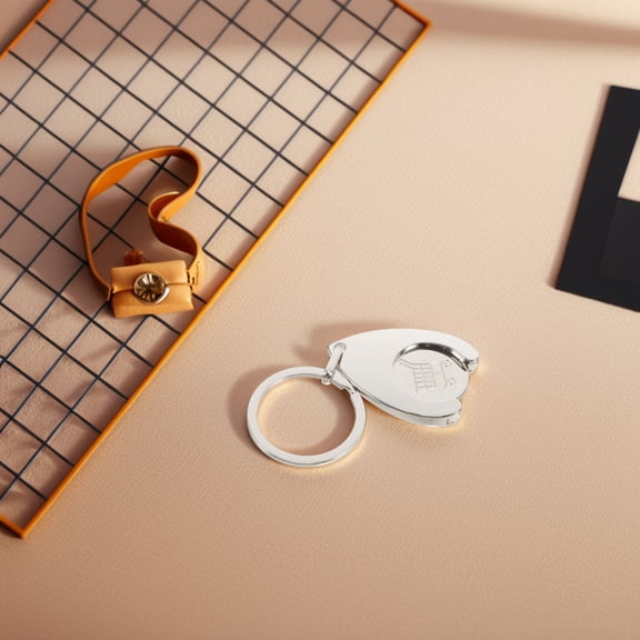 GOOHOCHY Token Keychain Quarter Holder Shopping Trolley Tokens Keychain 2Pcs