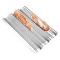 thumbnail image 3 of French Bread Baking Pan 3 Waves Non-Stick Stainless Steel Bread Tray for Toaster Oven Kitchen Meat B, 3 of 5