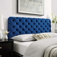 thumbnail image 6 of Tufted Headboard, Twin Size, Velvet, Blue Navy, Modern Contemporary Urban Design, Bedroom Master Guest Suite, 6 of 7