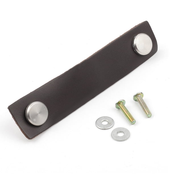 Billuyoard Tiradores de armario, tiradores de armario de cuero, tiradores de armarios, muebles modernos, pomos de cocina, herrajes de repuesto Conjuntos de muebles de dormitorio Marron oscuro 125 mm