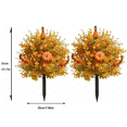 thumbnail image 3 of 2 Pack Fall Pumpkin Floral Stake Artificial Topiary Tree 22 Inch Outdoor Ground Stakes UV Resistant Faux Autumn Plant for Porch Garden Halloween Thanksgiving Home Decor Essential, 3 of 8