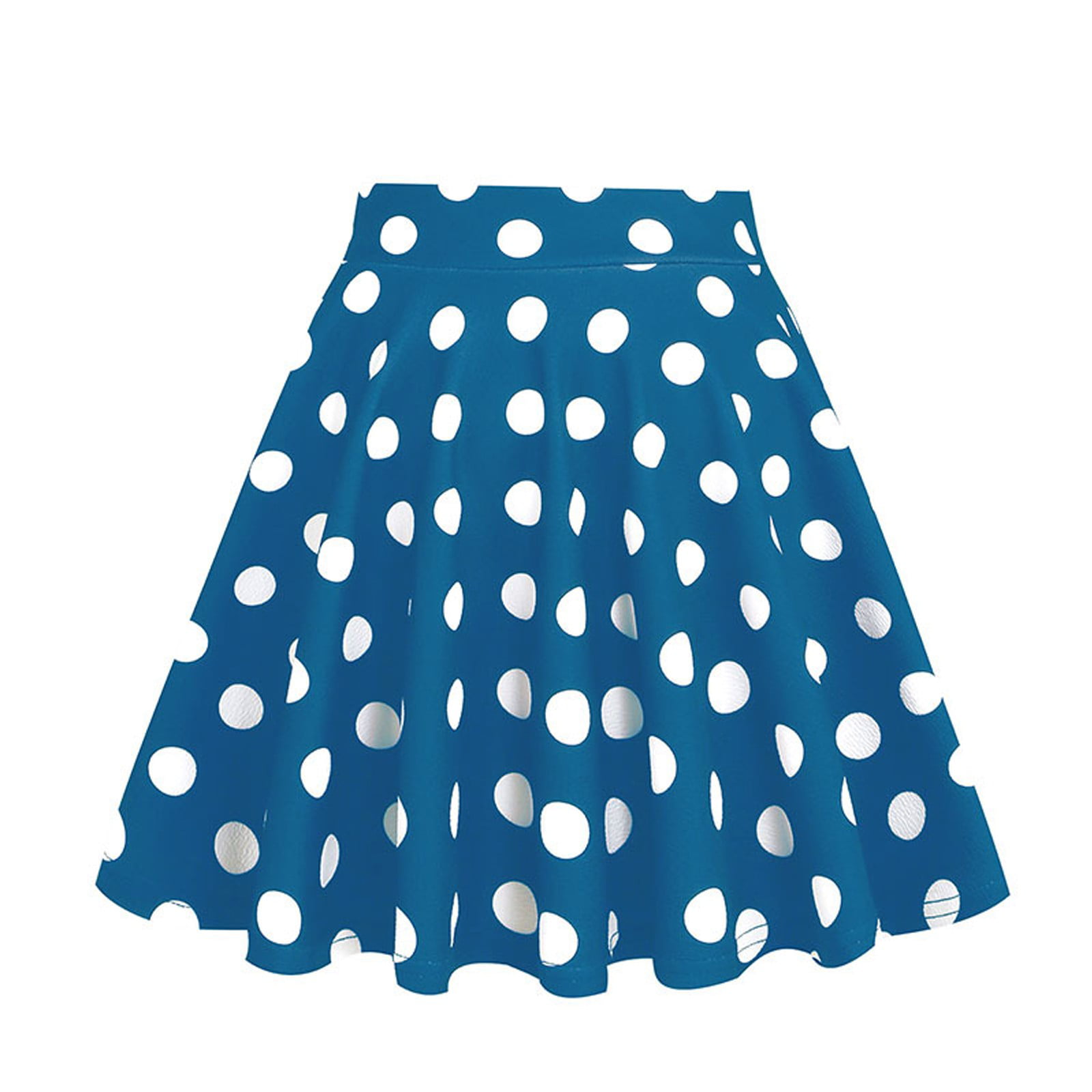 Women's Short Skirts Elastic Waist Dot Print Girls Cute Skirts ...