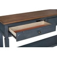 thumbnail image 4 of 60 inch Rubber Wood Sofa Table with Wooden Desktop and Open Storage Shelf, Entryway Table with 2 Drawers for Living Room, Hallway, Entrance, Foyer, Blue, 4 of 7