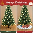 thumbnail image 4 of 30 Inch Christmas Tree Skirt – Velvet Plush Tree Mat, Soft Thickened Polyester with Red Ties, Single-Sided Printing, Available in 30in/36in/48in, Perfect for Holiday Xmas Tree Decoration, 4 of 7