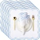 thumbnail image 1 of 6 Set Cloth Napkins Scalloped Embroidery Cloth Napkins Washable Polyester Table Dinner for Hotel Restaurant Weddings Events Parties (blue), 1 of 5