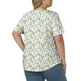 thumbnail image 3 of NISVIYA 2XL Womens Tops Plus Size Dressy Short Sleeve Shirts Flowy Pleated Tunics Chic Summer Crew Neck Tees Floral, 3 of 6