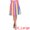 Rainbow, variant on DARING DIVA Women's Striped Button Front Elastic Back Waist A-Line Skirt L Orange