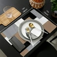 thumbnail image 7 of 2024 Placemat Brown Black Grey Abstract Art for Dining Table Tableware Mats Kitchen Dish Mat Pad 4/6pcs Table Mat Home ration, 7 of 7