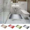 thumbnail image 1 of Absorbent Non-Slip Bathroom Rug | Ultra Soft Microfiber & Rubber Backing | Machine Washable Floor Mat for Tub, Shower & Kitchen | 15x23 Inches, Gray/Green/Red/Khaki, 1 of 9
