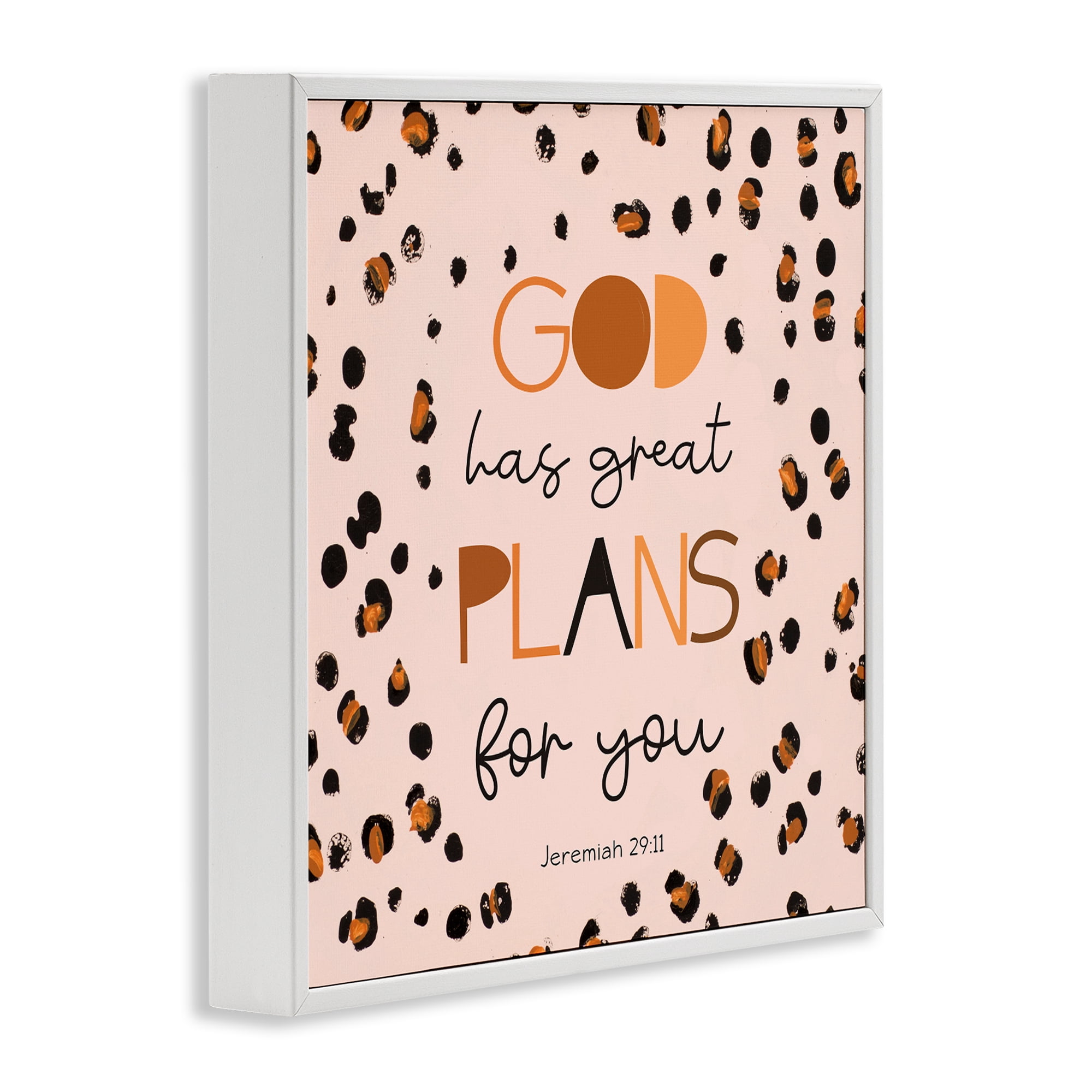 Stupell Industries God Has Plans For You White Framed Giclee Art, design by Patricia Pinto