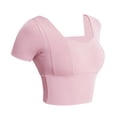 thumbnail image 2 of Joernso Yoga Tops Short Sleeve Breathable Nylon Bulid in Bra Workout Sport Shirts for Women, 2 of 8