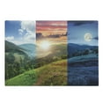 thumbnail image 1 of Nature Cutting Board, Foggy Mountain Forest View in Various Times of the Day Idyllic Nature Collage Art, Decorative Tempered Glass Cutting and Serving Board, Large Size, Multicolor, by Ambesonne, 1 of 1