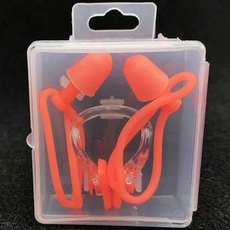 KABOER Swimming Nose Clip Ear Plugs Clear Case Set Swimmer Unisex Adults High
