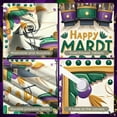 thumbnail image 4 of Tram Pattern Mardi Gras Banner Purple Green Gold Happy Mardi Gras Display Festive Colorful Design Carnival Backdrop for Mardi Gras Party Carnival Celebration New Orleans Event, 4 of 4