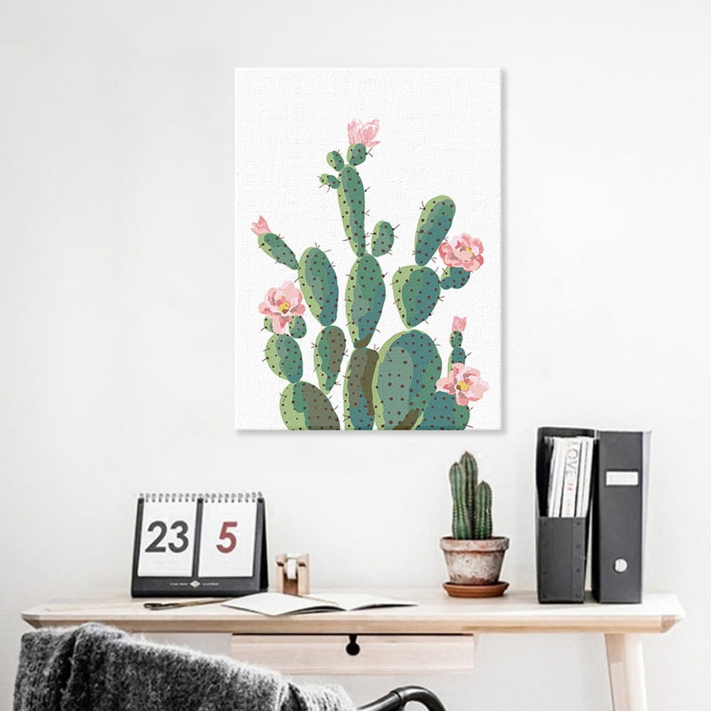 hkctone Green Plant Cactus Decorative Wall Art Painting Sofa Background Home Decor - Walmart.com ...