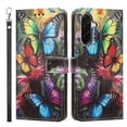 thumbnail image 2 of Leather For Samsung Galaxy A57 5G 6.7-inch Wallet Case Crystal Material  Butterflys&Flowers, With Card Holder,Wristband， Magnetic Clasp Kickstand Folio Cover,Color-6,For Galaxy A57 5G, 2 of 10
