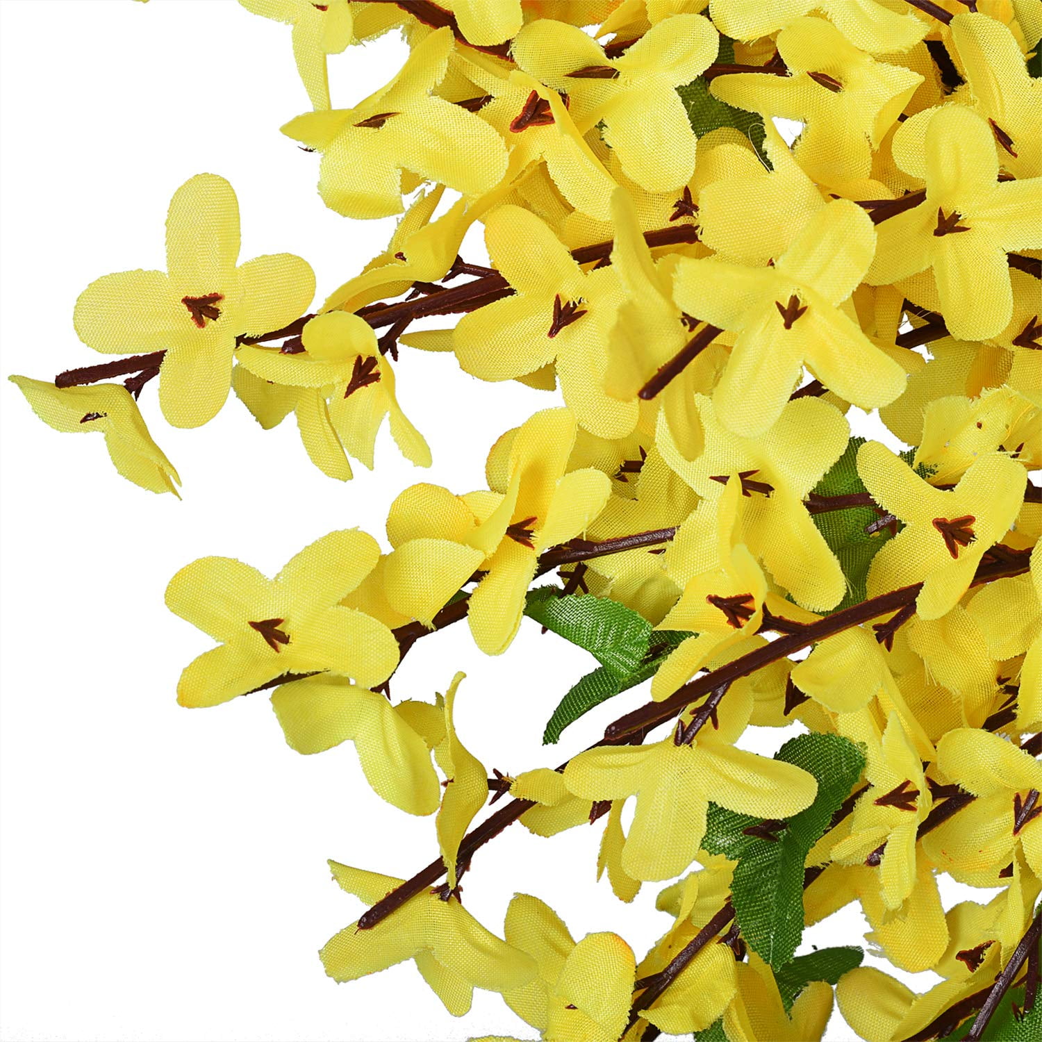 FLORLAB Artificial 19 Forsythia Wreath for Summer Fall /& Spring Good Floral Garland for Porch Farmhouse Patio Garden Perfect Flower Decoration for Home Front Door Wall Decor Indoors /& Outdoor