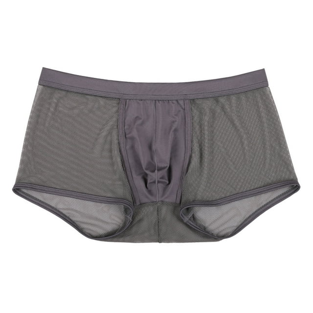 FhsagQ Underwear Mens Underwear Trunks Low Rise Super Fit Mens Low Rise Briefs Ice Thread Underpants Fashion Ride up Underwear Pant Mens Underwear Briefs Low Rise Grey S