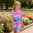 thumbnail image 5 of Auroural Big Girls Clothes 2 Piece Sets for Girls Kids Girls Fashion Cute Print Loose Short Sleeve Top Shorts Set Homewear Set, 5 of 8