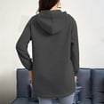 thumbnail image 4 of VISALY Women's Fall Full Zip Up Long Sleeve Hooded Sweatshirt Oversized Fleece Casual 2025 Jacket Coat with Pocket Outwear Tunic Sweatshirt Dark Grey L, 4 of 9