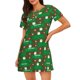 thumbnail image 1 of Disketp Cute Santa And Ho Ho Ho para Camisón Corto de Manga Corta para Mujeres, Camisón Cómodo con Escote Redondo, Bonito y Confortable, 1 of 6