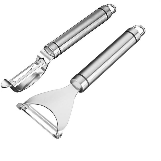 Juego de 2 piezas de cuchillo de pelar de acero inoxidable 304, cuchillo de pelar multifuncional, pelador, cuchillo de pelar, herramienta de cocina ER