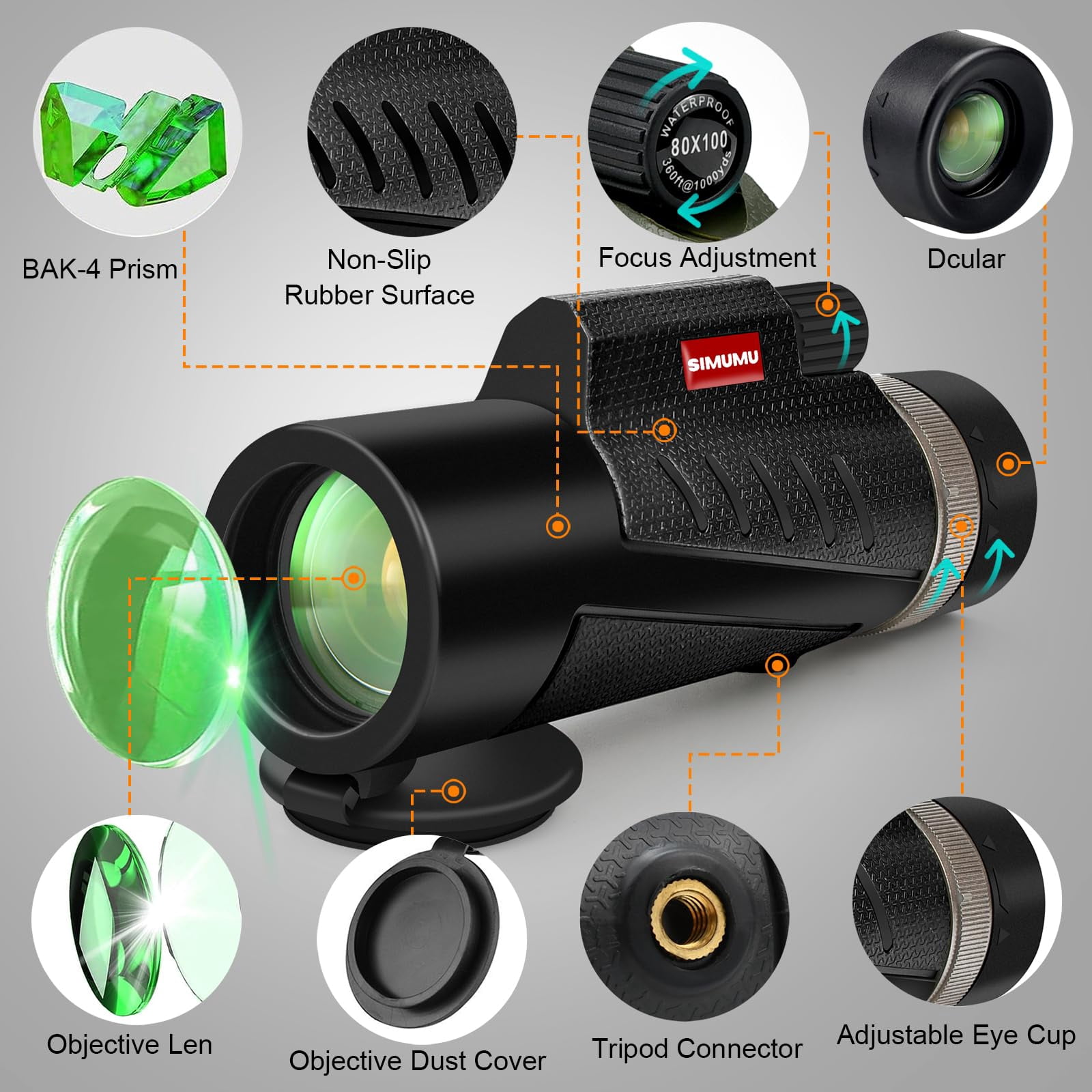 AYAOQIANG 20x50 High Powered Binoculars for Adults, Waterproof Compact Binoculars with Low Light Vision for Bird Watching Hunting Football Games Travel Stargazing Cruise with Carrying Bag