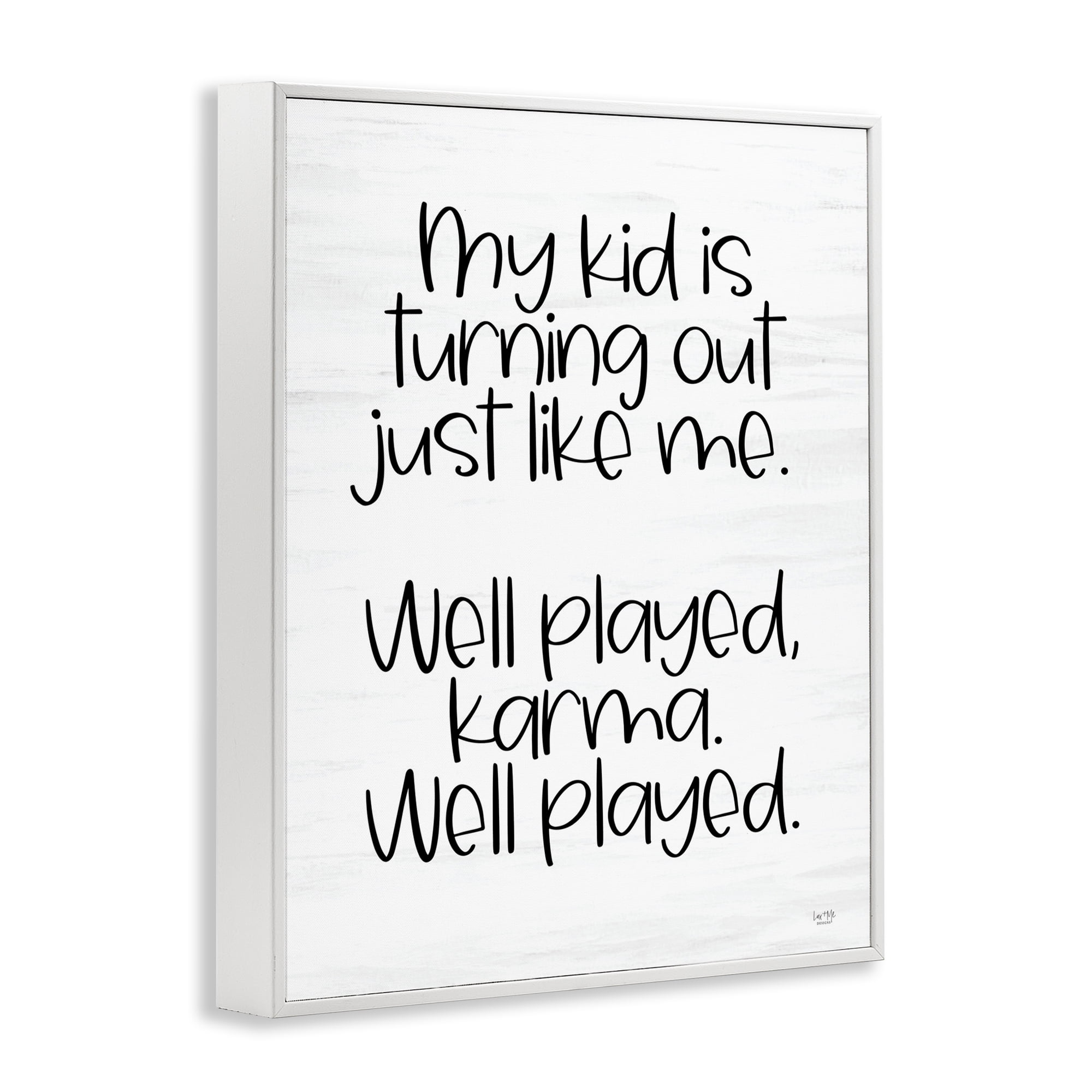 Stupell Industries Kid Karma Phrase Typography Painting White Framed Art Print Wall Art, 16 x 20
