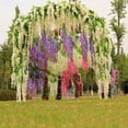 Yesbay Artificial Wisteria Flowers Vine Silk Flower Wedding Garden