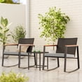 thumbnail image 2 of Asofer 3 Pieces Patio Bistro Wicker Chairs , All-Weather Outdoor Rattan Conversation Set with Glass Table for Lawn, Poolside, Porch, 2 of 9