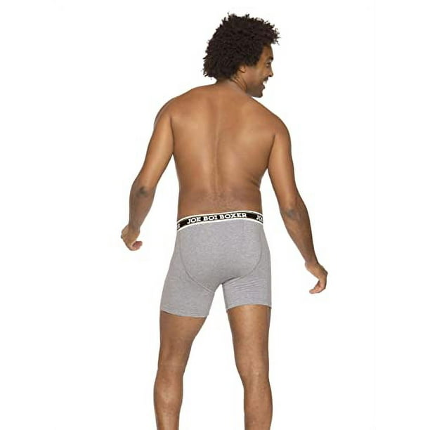 Joe Boxer Men's 3 Pack Stretch Boxer Brief 90/10 Underwear, U011 Grey Mix,  Large 