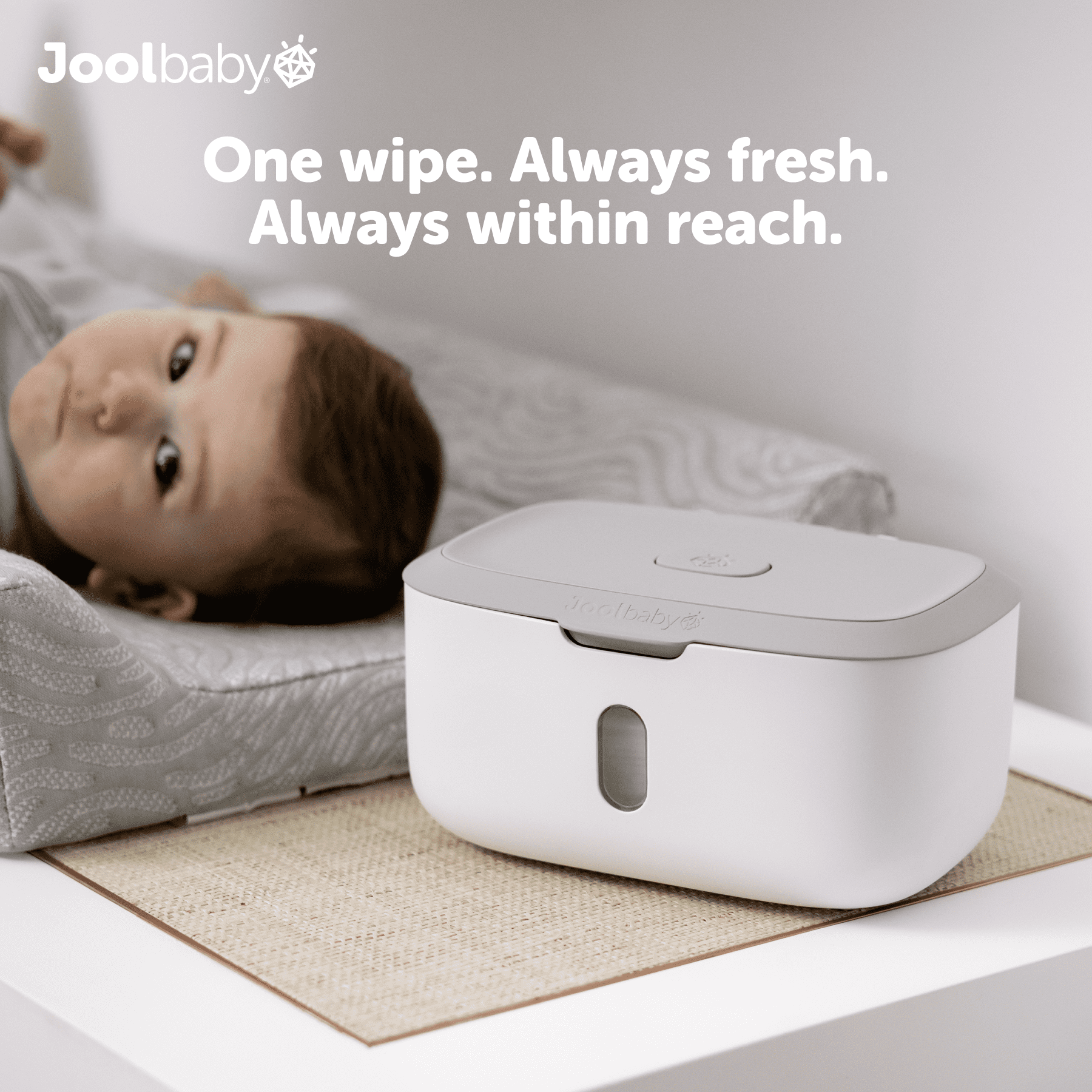 Jool Baby Wipes Dispenser with Built-in Nightlight (Gray)