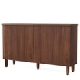 thumbnail image 4 of Demi Bonn 59" Sideboard Buffet Storage Cabinet with Doors, Modern Credenza Accent Cabinet for Kitchen Entryway Living Dining Room, Brown, 4 of 5