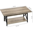 thumbnail image 3 of ZXNYH Coffee Table Large 43.3 x 23.6 inch with Storage Shelf for Living Room, Easy Assembly, Black, 3 of 8