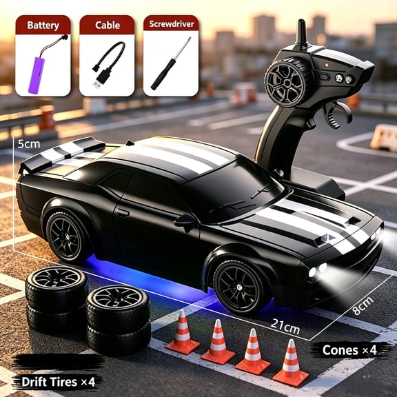 ATJIA RC Drift Car 1:24 4WD 2.4GHz 25KM/H High Speed Remote Control Racing Car with Drifting Tires Toy Gift