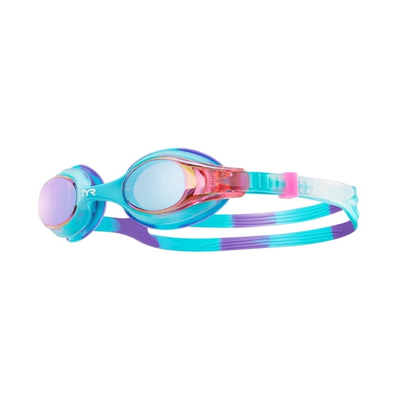 TYR Swimple Kids' Swim Goggles  Youth Goggles with Anti-Fog, UV Protection, Adjustable Fit, Purple/Turquoise/Purple