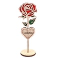 thumbnail image 2 of Regalo de rosas de madera para el Día de la Madre | Flor artificial eterna con tallo tallado en forma de corazón | Recuerdo único | 7 pulgadas x 0.5 pulgadas | Decoración duradera para el Día de la, 2 of 8