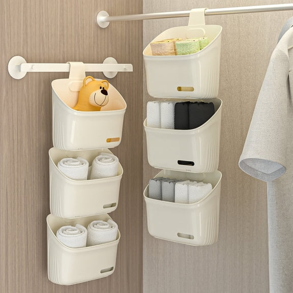 Neatly Organized Clearance - Multi Purpose Hanging Storage Basket Wall Mount Organizer For Bathroom Kitchen Dorm And Bedroom Use With Secure Hook And Spacious Compartment
