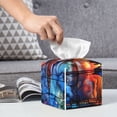 thumbnail image 6 of Sikiie Magical Stained Glass Castle Leather Tissue Box Cover Square, tissue box holder - 5.2”x5.2”x5.2”, 6 of 7