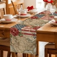 thumbnail image 5 of Distressed American Flag Table Runner 72 Inches, Vintage Rustic Merican Map Abstract Bed Runner Dresser Scarves Tabletop for Indoor Outdoor Parties/Ceremony/Banquet, 18" x 72", 5 of 9