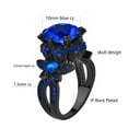 thumbnail image 2 of Skull Matching Rings His and Her Rings Couple Rings 1.5CT Blue CZ Wedding Ring Men Wedding Band, 2 of 6
