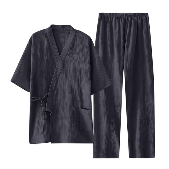 WREESH Womens Pajama Sets Home Clothes Pocket Shorts Sleeve Pants Pajamas Two Piece Sets Dark Gray