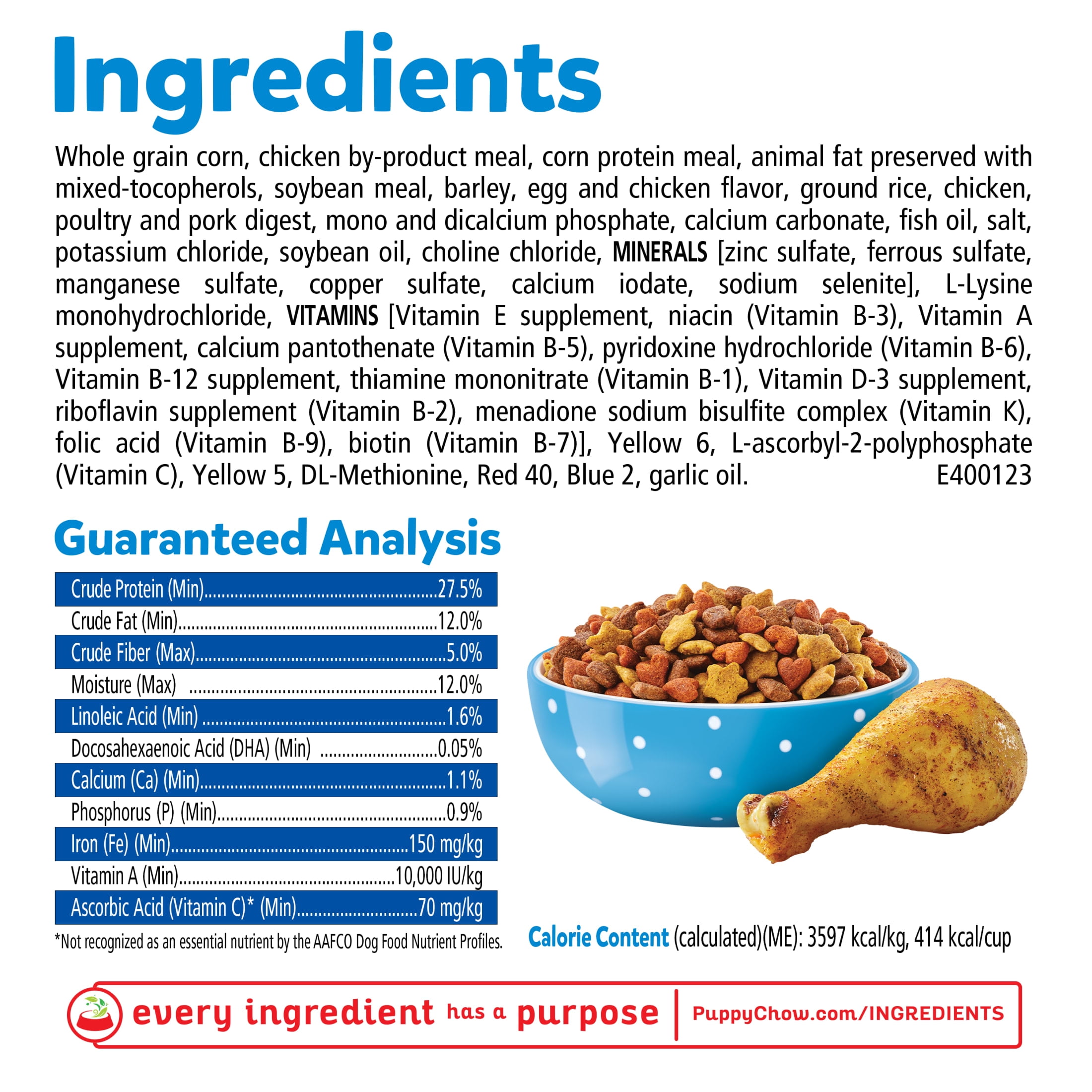 purina puppy chow blue bag