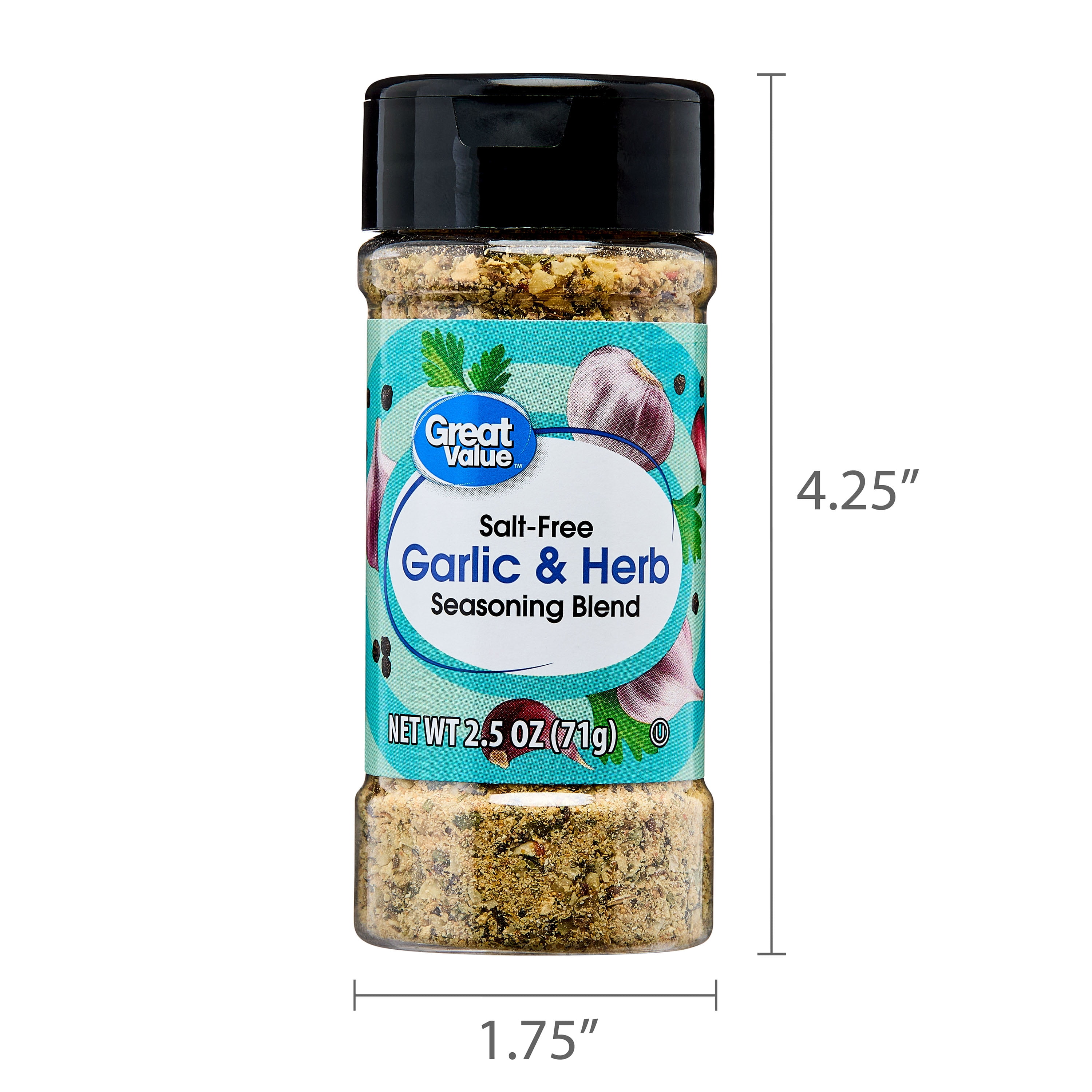 Great Value Salt-Free Garlic & Herb Seasoning Blend, 2.5 oz