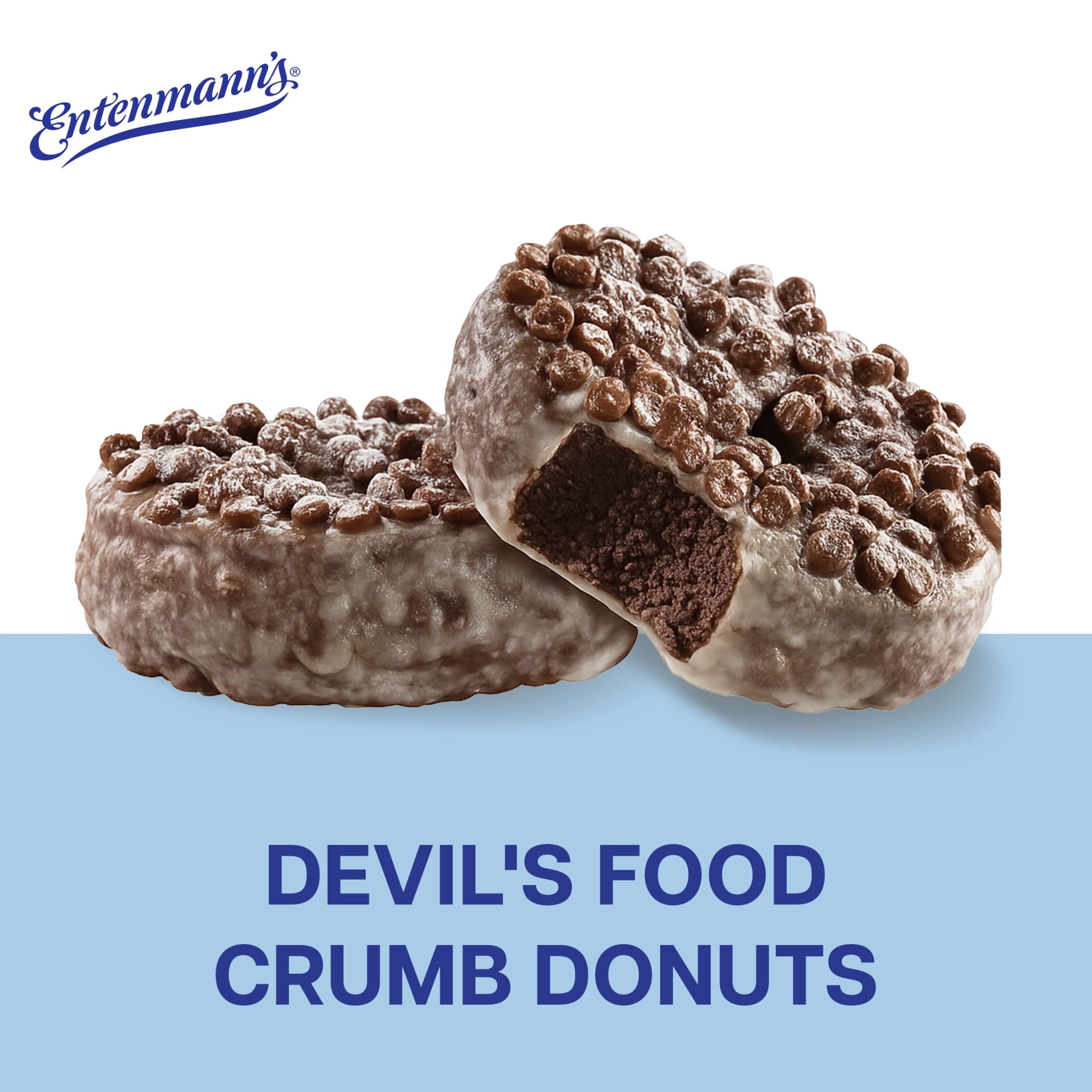 Entenmann's Devil's Food Crumb Donuts, 8 count, Chocolate Donuts, 16.5 oz Box
