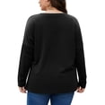 thumbnail image 5 of FlorCurve Plus Size Sweatshirts for Women Long Sleeve Crew Neck Pollover Sweatshirt Casual Tunic Shirts with Pockets, Black 3XL, 5 of 7