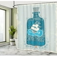 thumbnail image 5 of Ambesonne Maritime Shower Curtain, Bottle with Ship and Text, 69"Wx84"L, Petrol Blue Pale Taupe, 5 of 5
